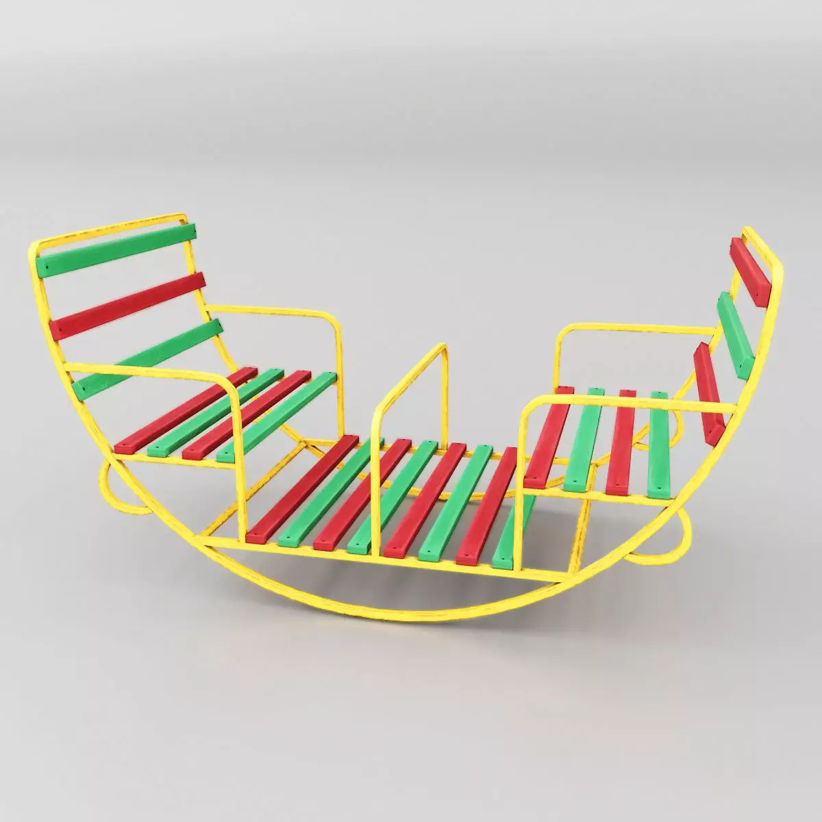 Childrens Swing Round Low-poly 3D model_0