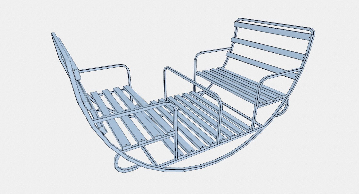 Childrens Swing Round Low-poly 3D model_9