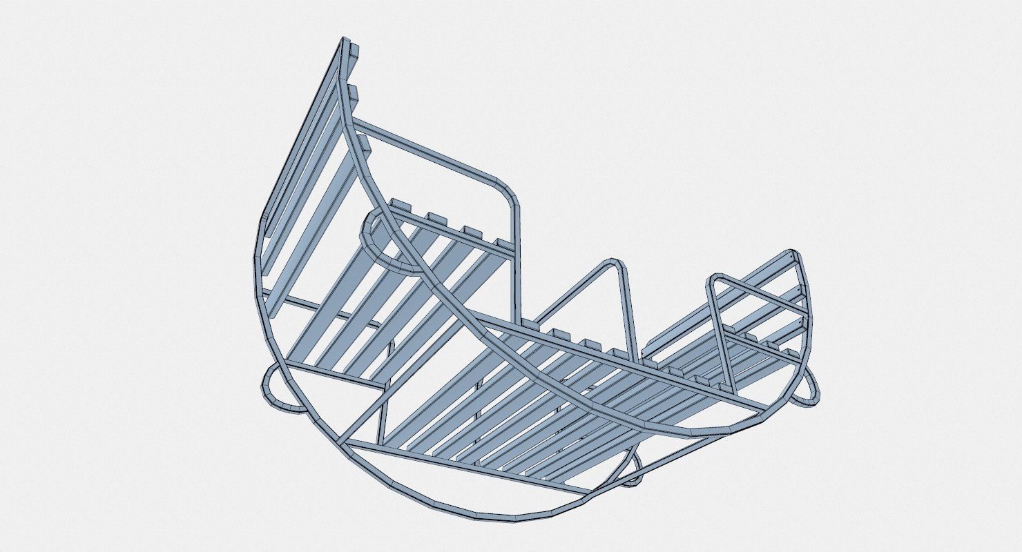 Childrens Swing Round Low-poly 3D model_11