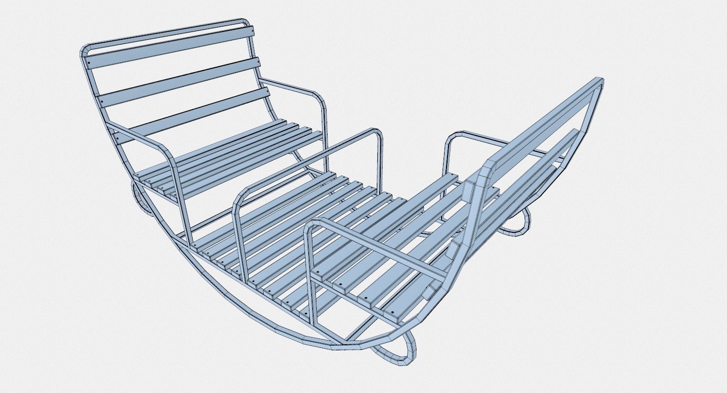 Childrens Swing Round Low-poly 3D model_10