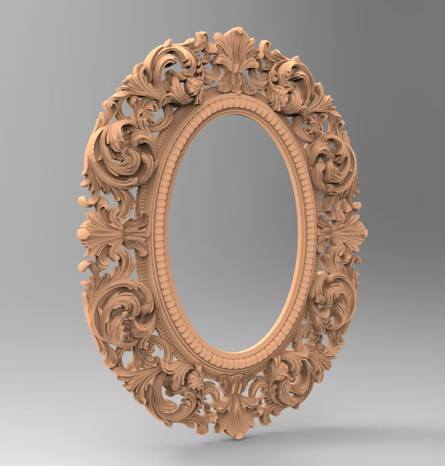 Carved CNC 3D print model of mirror frame 3D print model_0