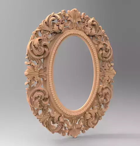 Carved CNC 3D print model of mirror frame 3D print model