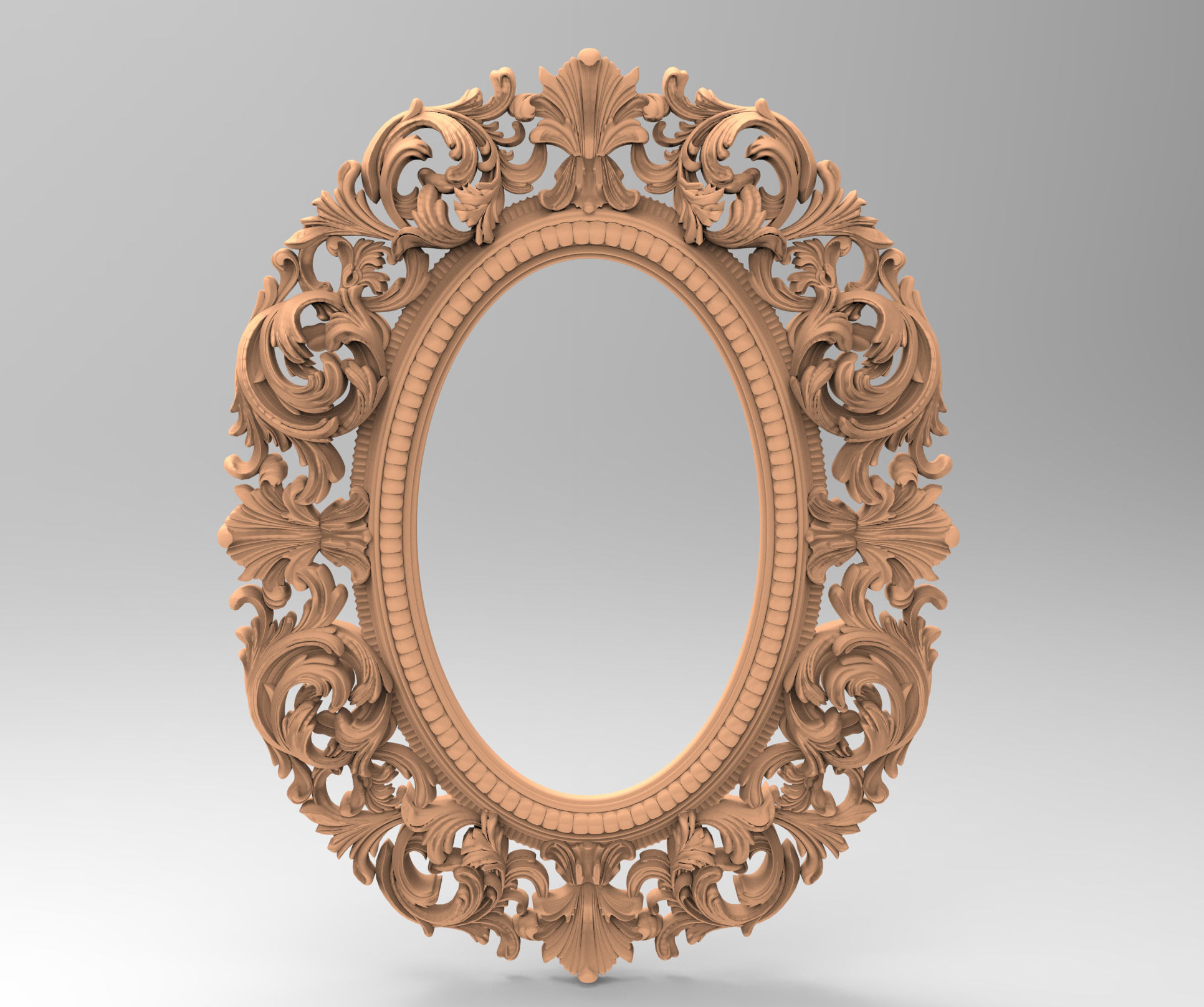 Carved CNC 3D print model of mirror frame 3D print model_1