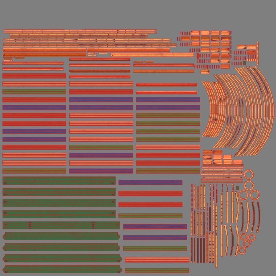 Childrens Swing Symmetry Low-poly 3D model_12
