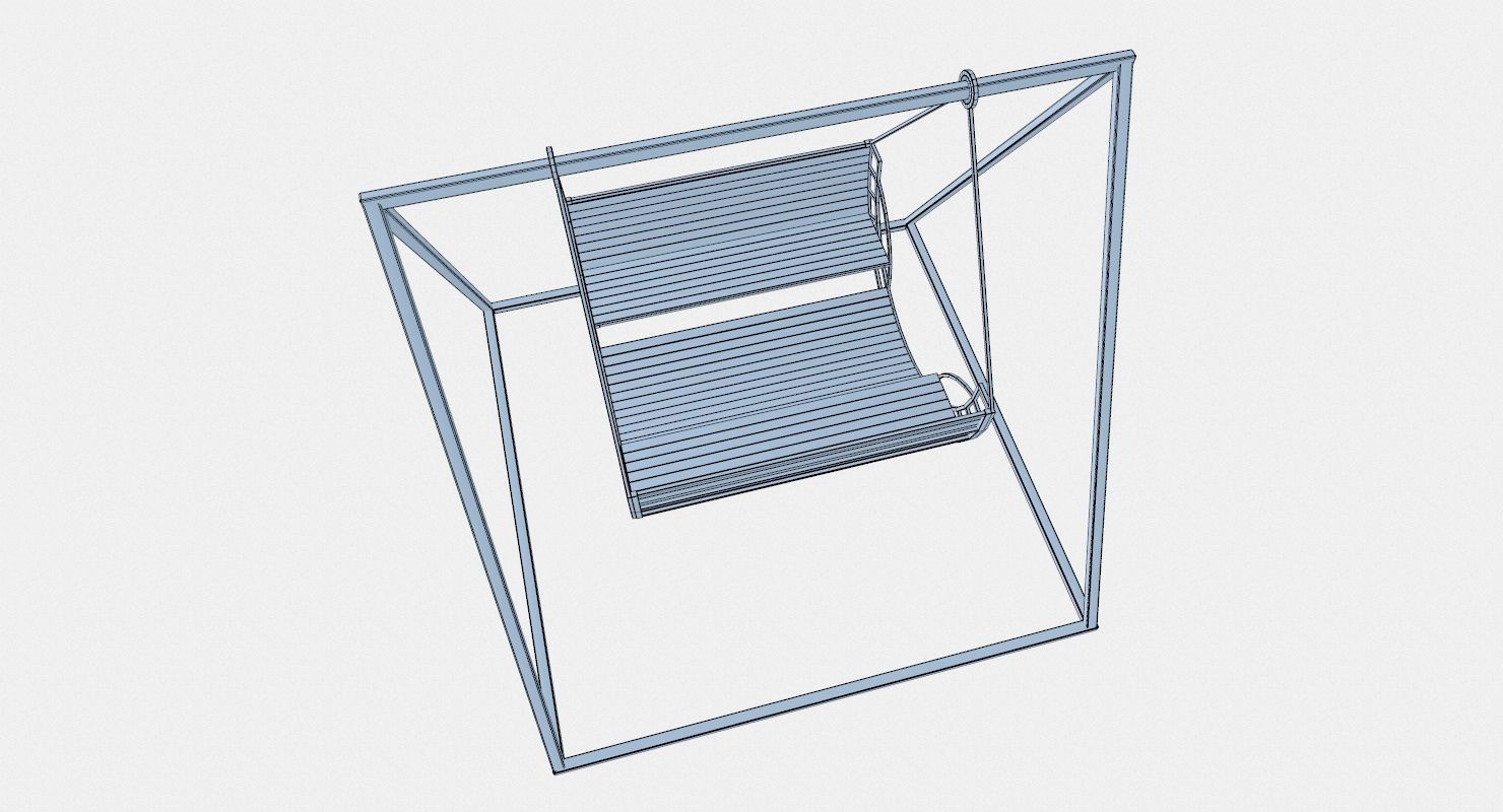 Childrens Swing Symmetry Low-poly 3D model_10