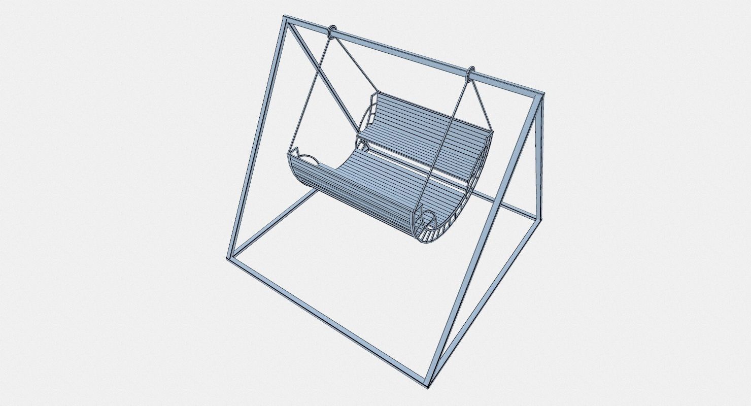 Childrens Swing Symmetry Low-poly 3D model_9