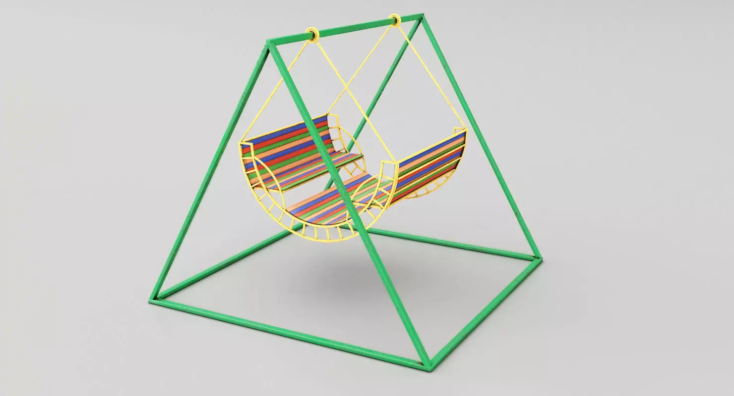 Childrens Swing Symmetry Low-poly 3D model_0
