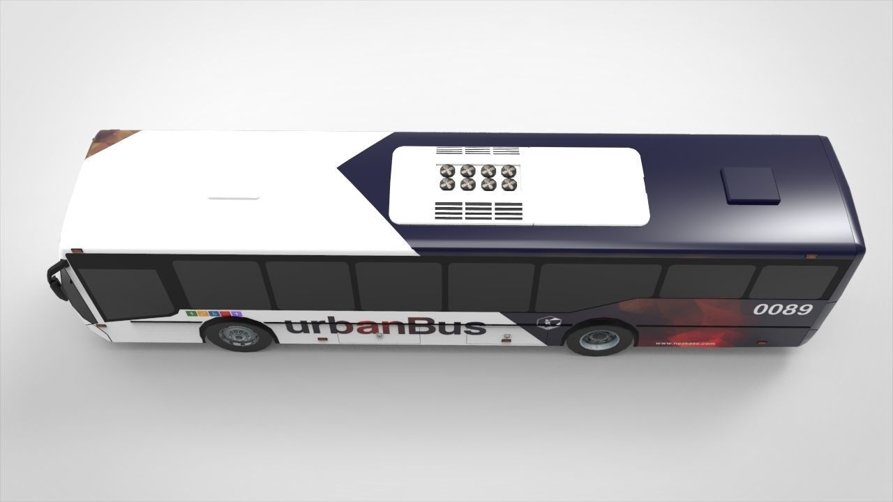 Urban Bus Low-poly 3D model_11