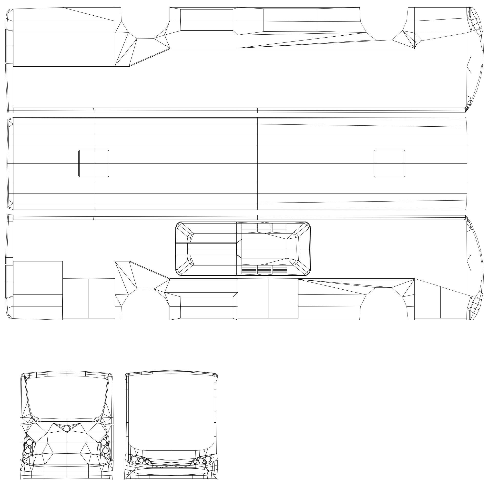 Urban Bus Low-poly 3D model_7