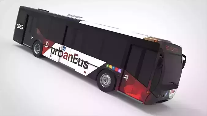 Urban Bus Low-poly 3D model