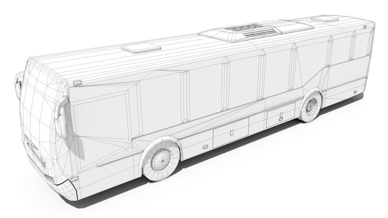 Urban Bus Low-poly 3D model_2
