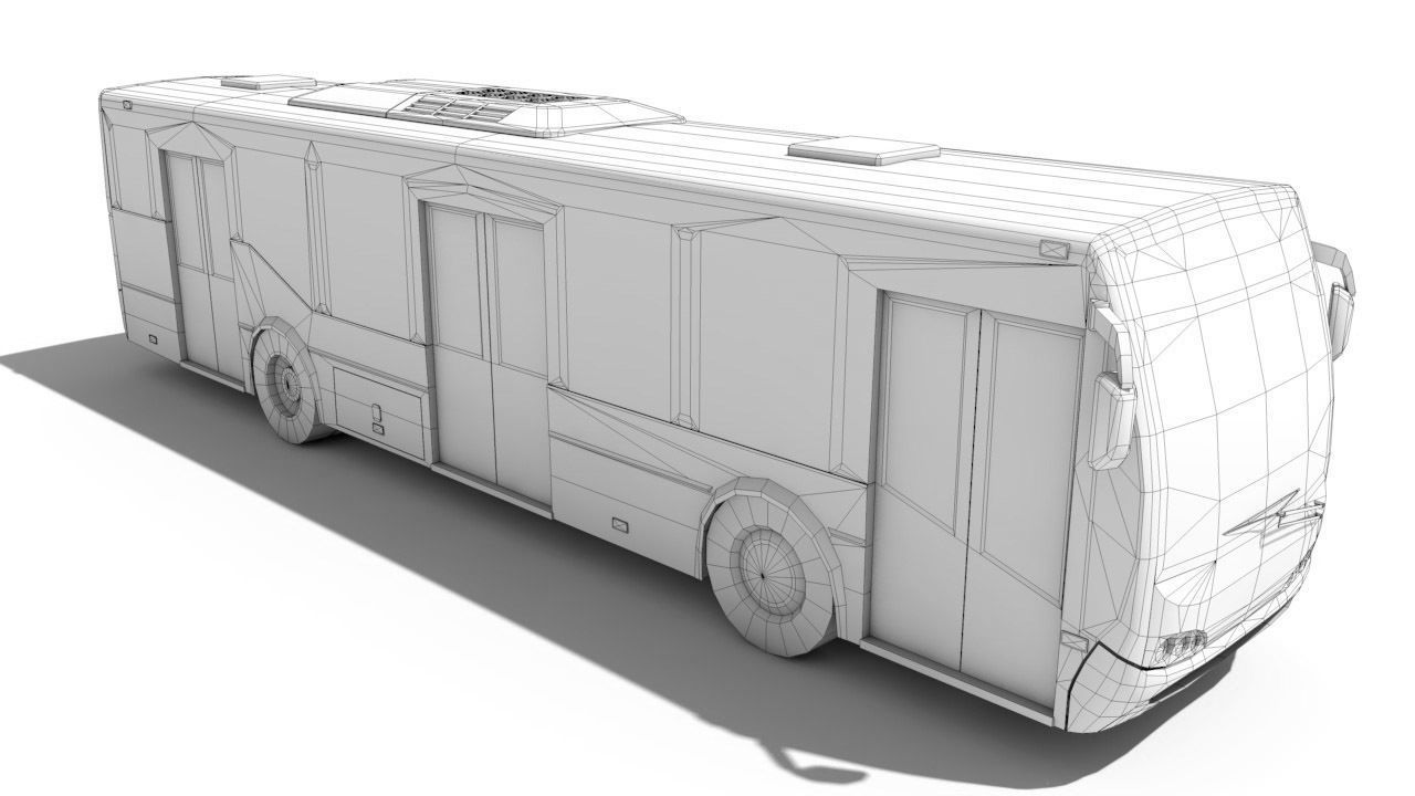 Urban Bus Low-poly 3D model_3