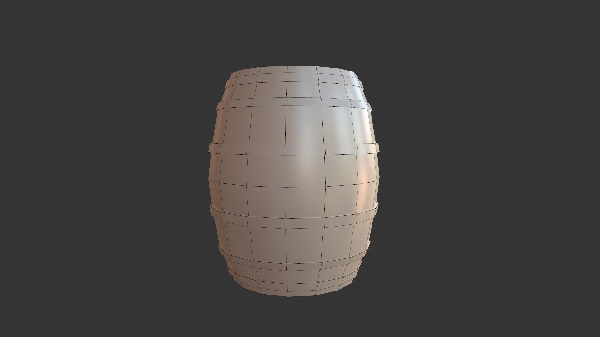 Wooden Barrel PBR Low-poly 3D model_5