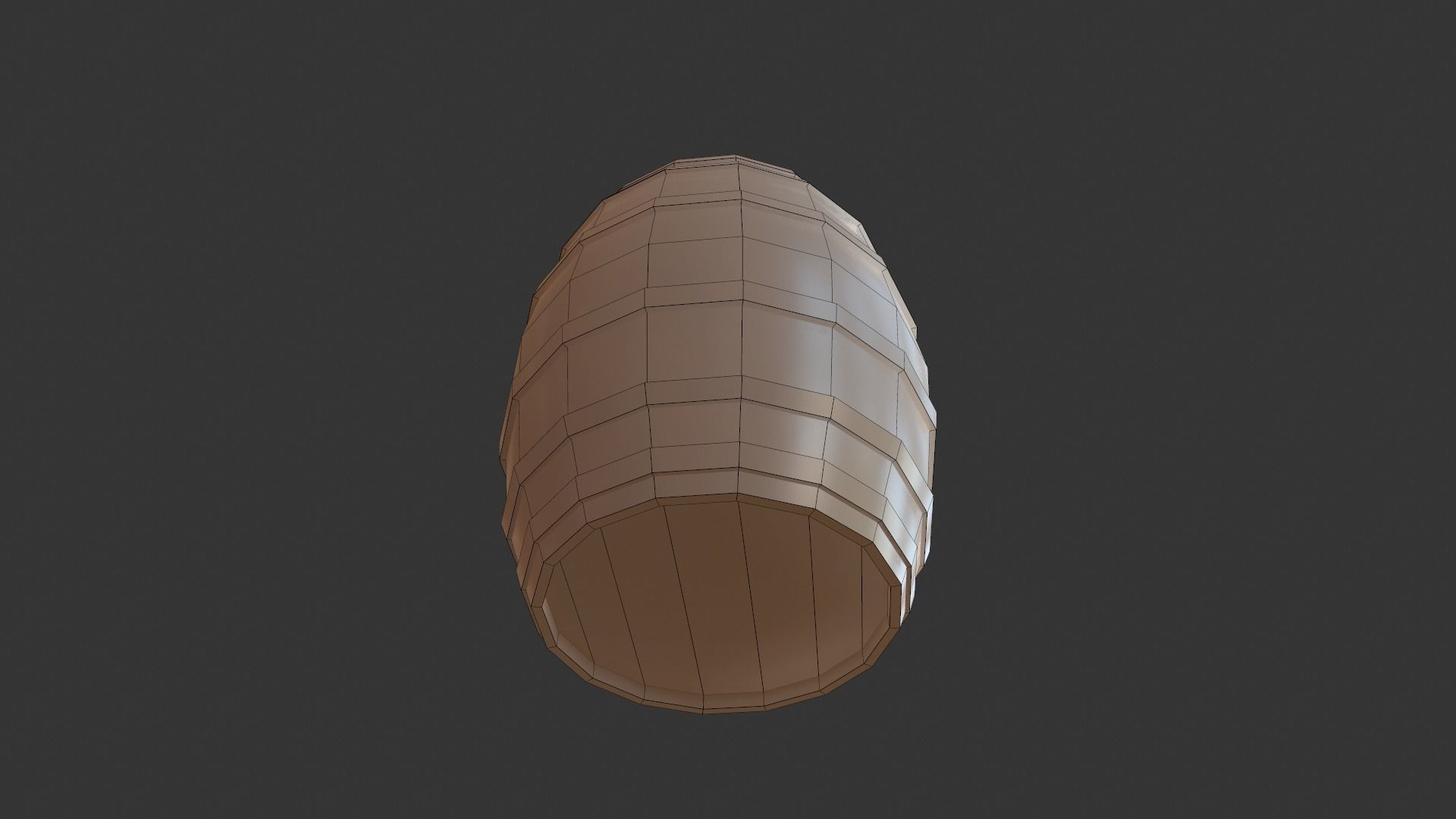 Wooden Barrel PBR Low-poly 3D model_4