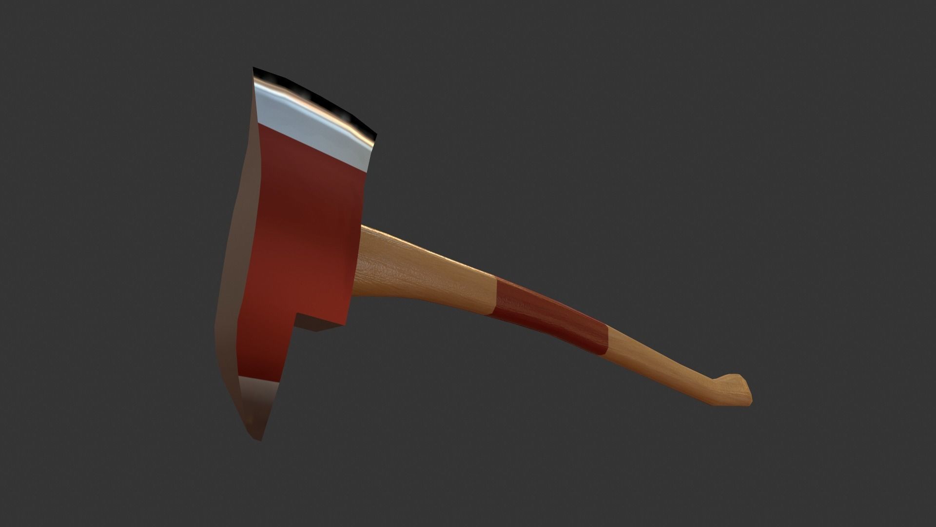 Firemans Axe PBR Low-poly 3D model_3