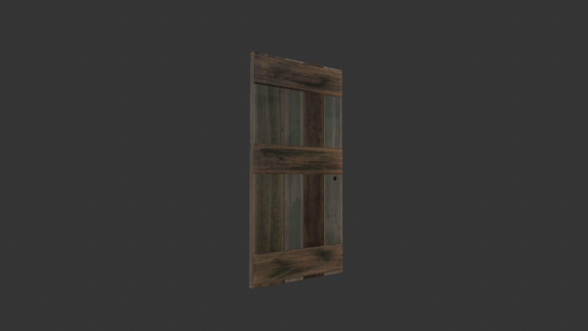Wooden Door PBR Low-poly 3D model_1