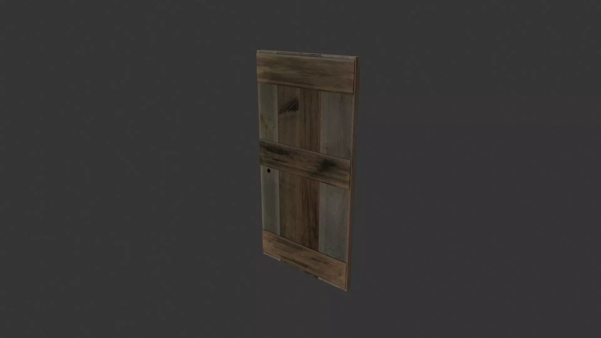 Wooden Door PBR Low-poly 3D model_0