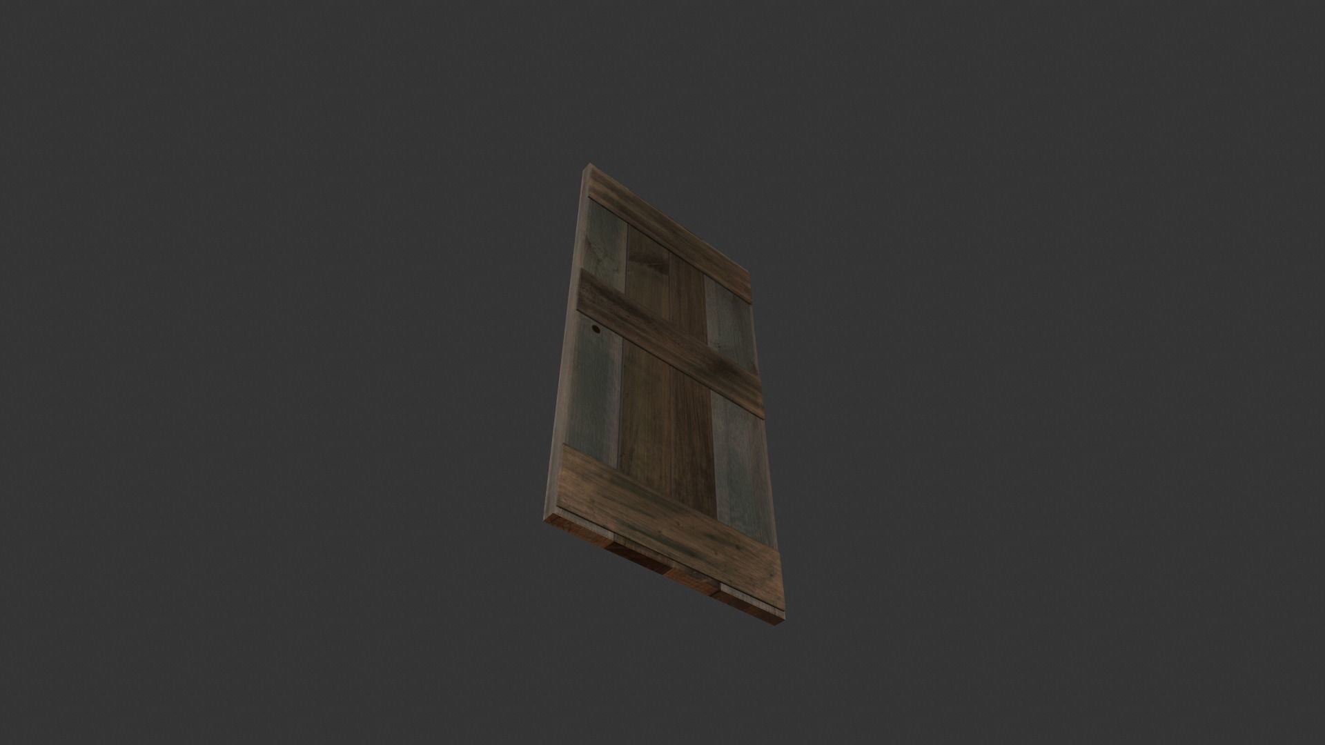 Wooden Door PBR Low-poly 3D model_2