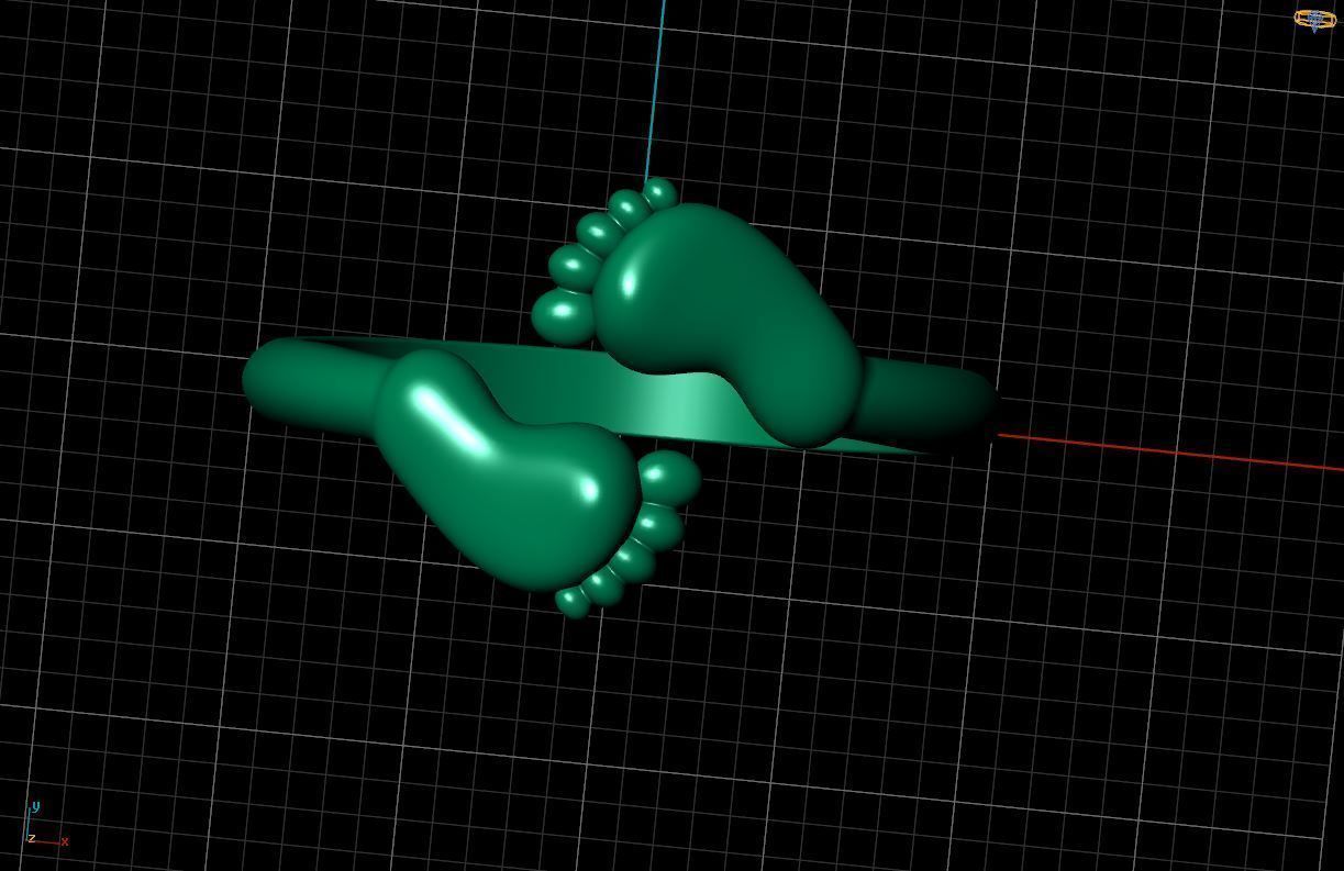 ring baby feet  3D print model_1