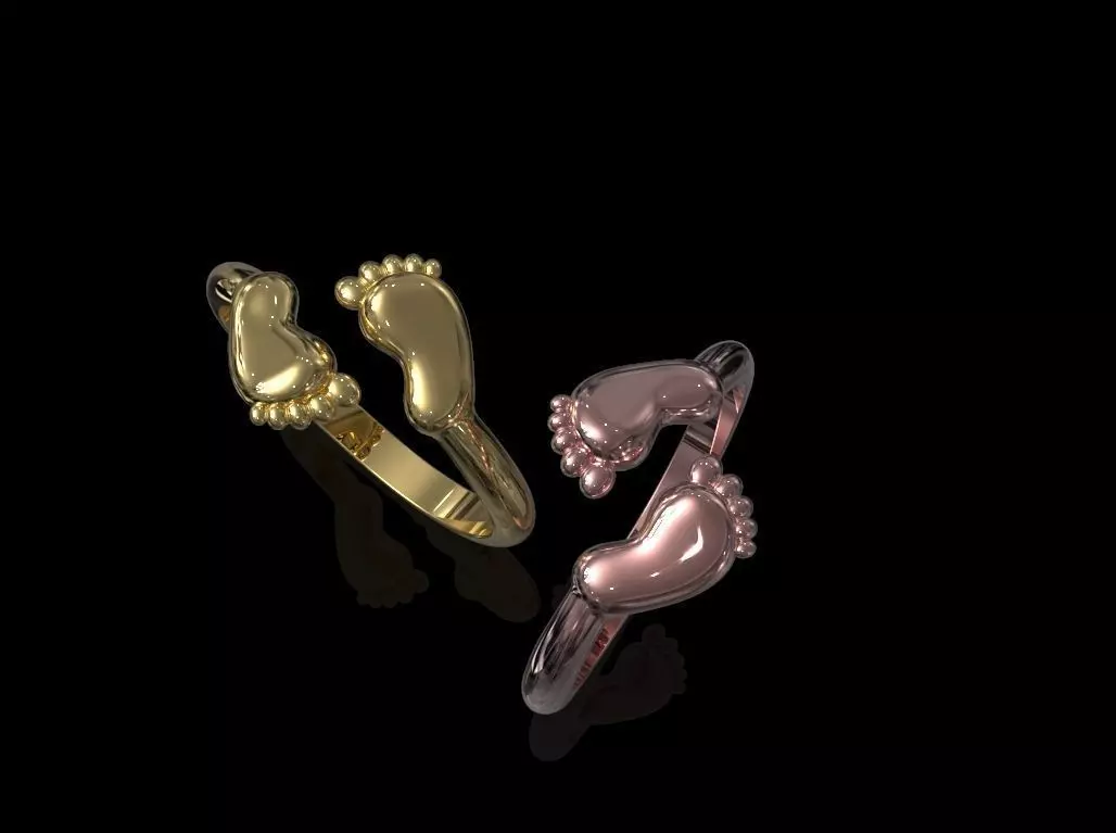 ring baby feet  3D print model_0