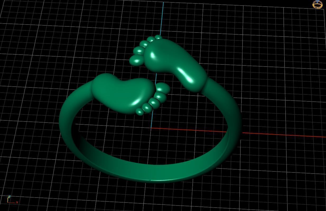 ring baby feet  3D print model_2