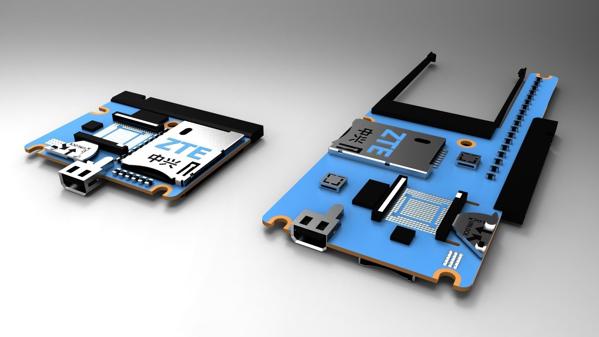 ZTE WCM PCM and TCM motherboard for smartphone Free 3D model_0