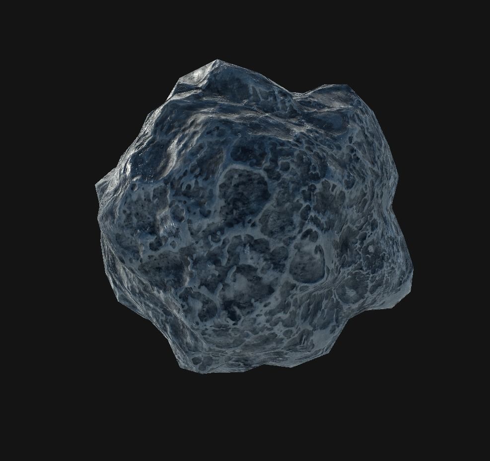 asteroid v4  Low-poly 3D model_3