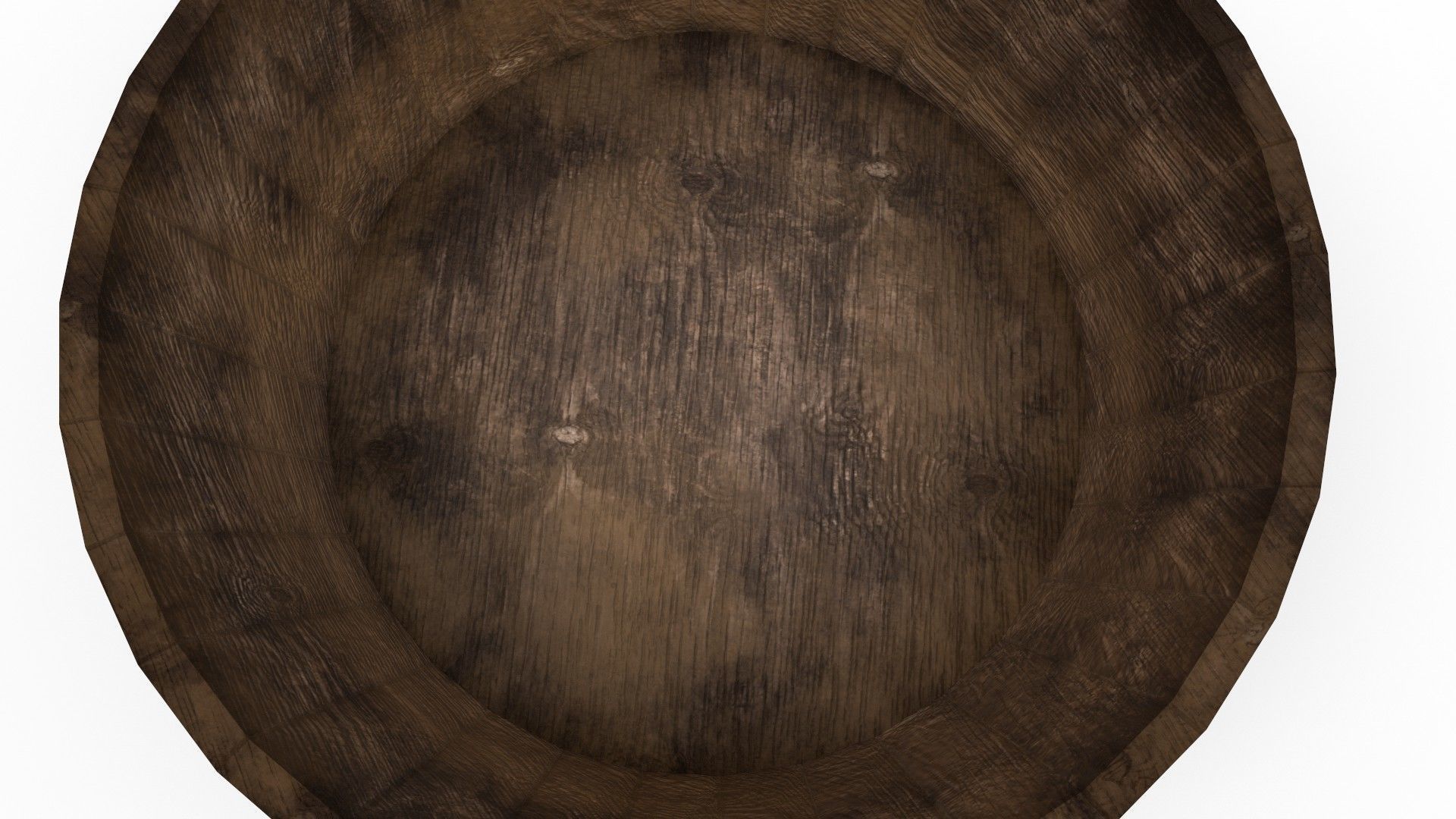 Medieval wooden washing tub  Low-poly 3D model_4