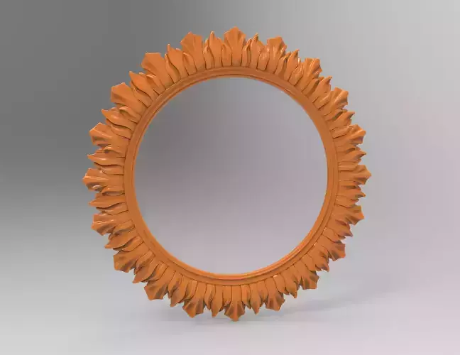 Carved CNC 3D print model of mirror frame 