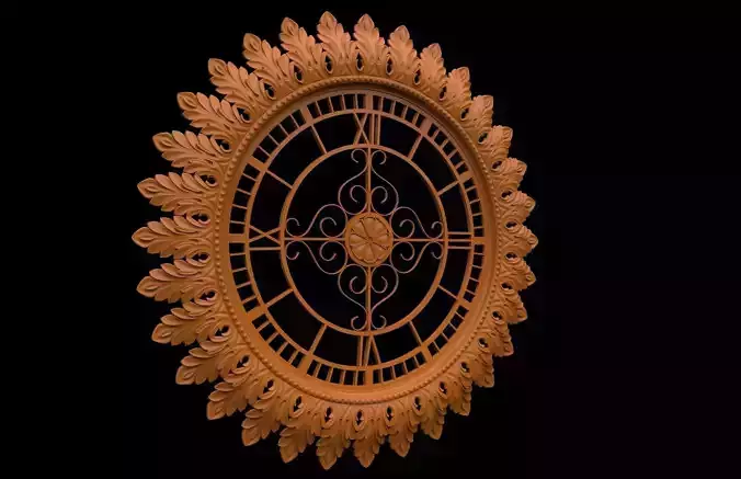 Carved CNC 3D print model of wall clock  3D print model