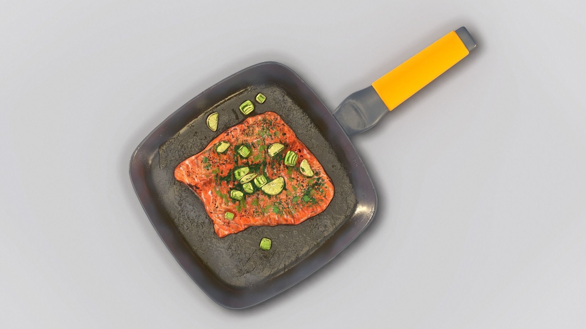 Salmon with Vegetables 3D model_5