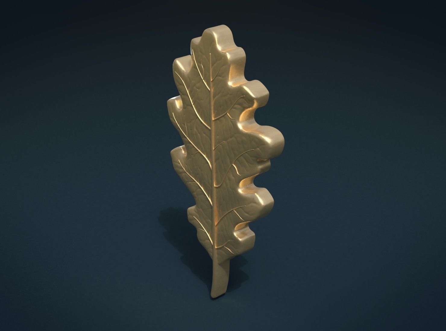 Oak leaf 3D print model_4