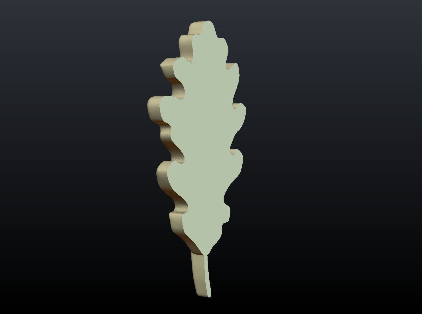 Oak leaf 3D print model_8