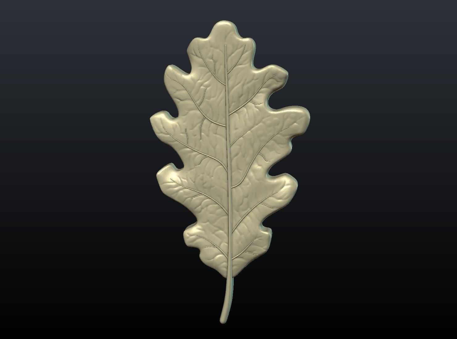 Oak leaf 3D print model_7