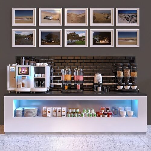 FRANKE FoamMaster 850 white and Casselin and breakfast food 3D model