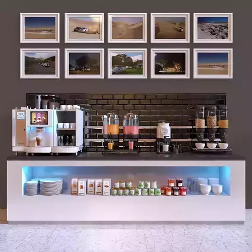 FRANKE FoamMaster 850 white and Casselin and breakfast food 3D model