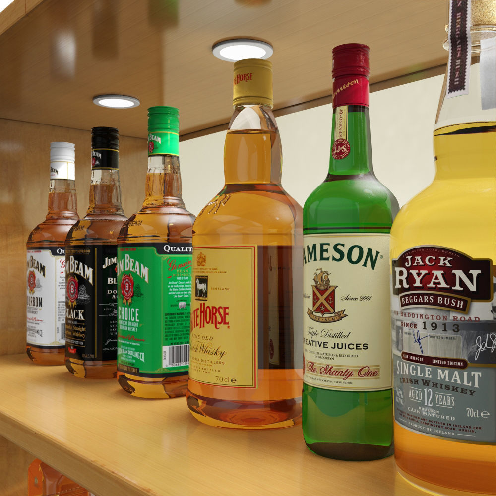 Whiskey Bar Set 3D model_5