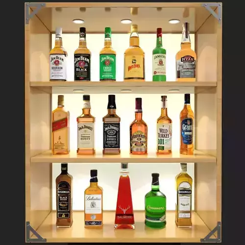 Whiskey Bar Set 3D model