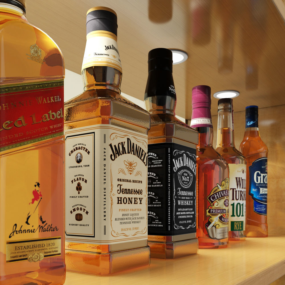 Whiskey Bar Set 3D model_3