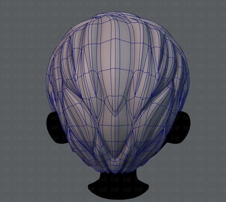 3D Hair style for boy V18 Low-poly 3D model_13