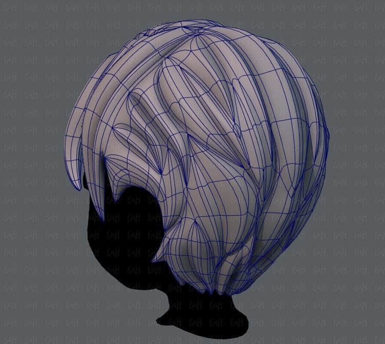3D Hair style for boy V18 Low-poly 3D model_14