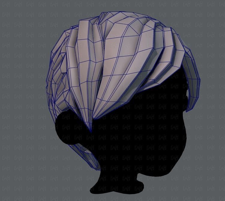 3D Hair style for boy V18 Low-poly 3D model_26