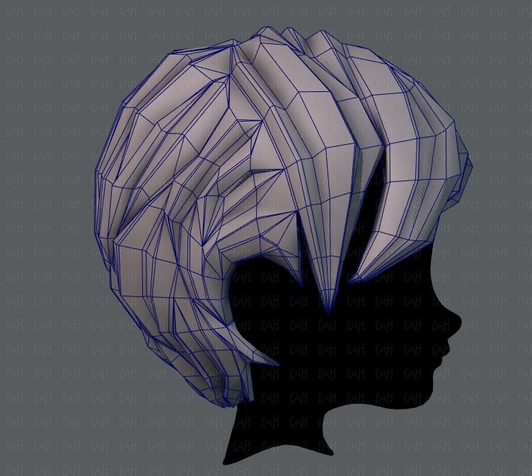 3D Hair style for boy V18 Low-poly 3D model_27