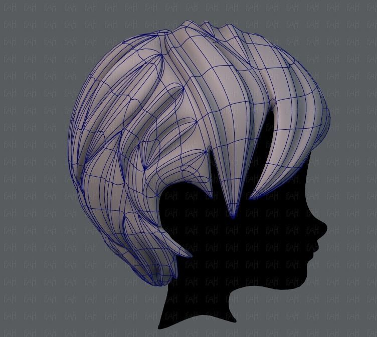 3D Hair style for boy V18 Low-poly 3D model_11