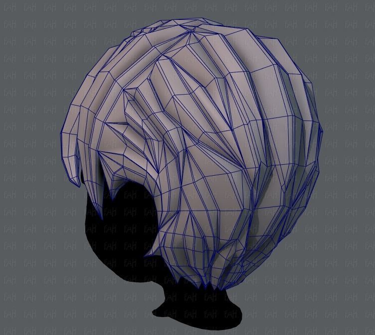 3D Hair style for boy V18 Low-poly 3D model_30