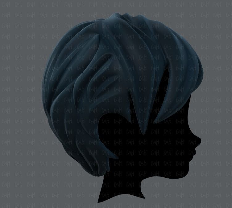 3D Hair style for boy V18 Low-poly 3D model_3