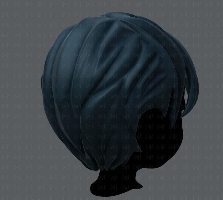 3D Hair style for boy V18 Low-poly 3D model_4