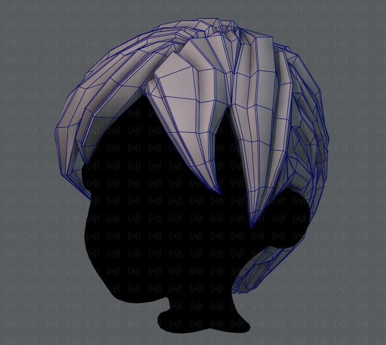 3D Hair style for boy V18 Low-poly 3D model_32
