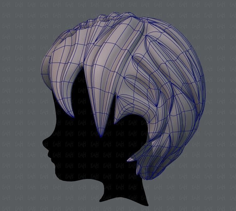 3D Hair style for boy V18 Low-poly 3D model_15