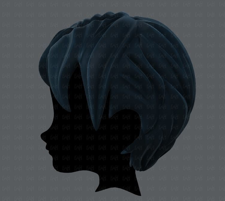 3D Hair style for boy V18 Low-poly 3D model_7
